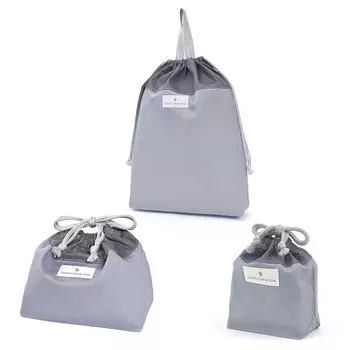 COLORFUL CANDY STYLE Drawstring Bag Set Lunch and Cup Grayish Entrance Stylish and Cool for NU603300 3-Piece (Gym Bag, Bag, Bag) Blue, Kids