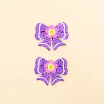 COLORFUL CANDY STYLE Iron Patch for Girls Embroidered for Children Kindergarten Nursery School Applique Flower Ribbon of N6626900 (Set 2)