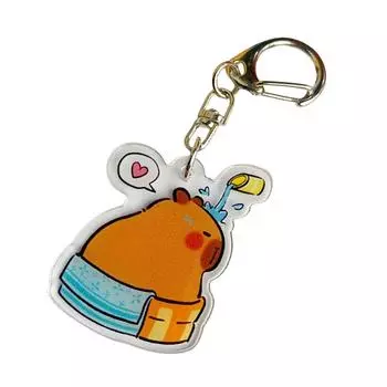 Colorful Capybara Shaped Key Rings Colorful Acrylic Keychain with Capybara Motif for All Ages Unique Keyrings Gift 4