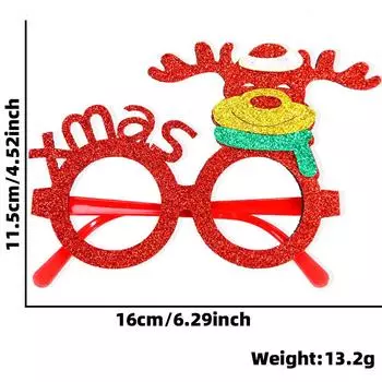 Colorful Christmas Party Glasses Featuring Merry Red Reindeer And Joyful Green Tree Designs Red Reindeer