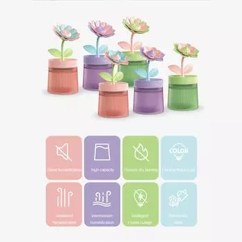 Colorful Cool Mini Humidifier RGB Night Light Auto Shut-off Adorable Ultrasonic Humidifier 2 Mist Modes for Babies Nursery House