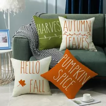 Красочные английские буквы осенняя льняная наволочка для подушки товары для дома современная простая диванная подушка без подушки-сердечника 45*45cm