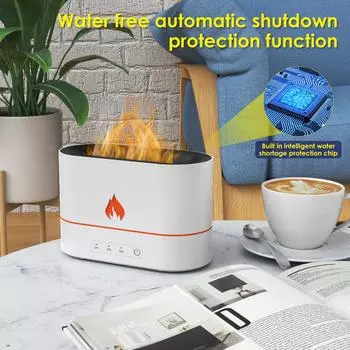 Colorful Flame Aroma Diffuser Relaxing Flame Essential Oil Diffuser with 7 Colors Light 250ml Flame Diffuser Humidifier Quiet Black colorful flame