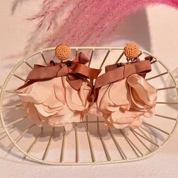 Colorful Flower Earrings Classic Romantic Earrings Bowknot Dangle Earrings Korean Style Accessories