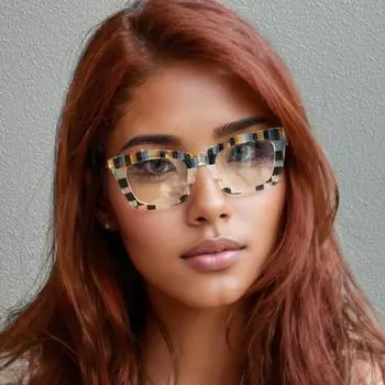 Colorful Frame, Large Frame, Face-Showing, Thin Anti-Blue Light Flat Glasses, Fashionable High-End Plain Glasses Frame flat light [anti-blue light]