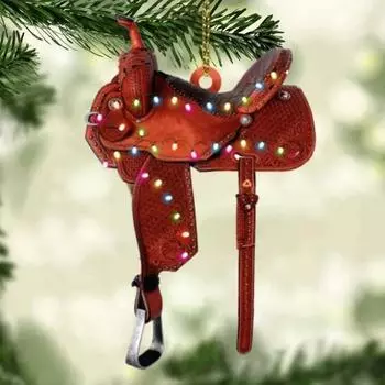 Colorful Fun And Acrylic Saddle Ornament For Cheerful Christmas Display Tree 1