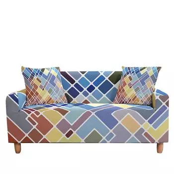 Colorful Geometric Stretch Sofa Cover for Living Room Sectional Couch Cover Elastic Armchair Slipcovers 90x140cm