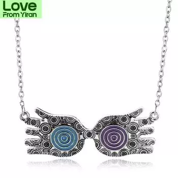 Красочные очки ожерелье кулоны сова сплав длинная цепь свитер цепь для женщин девушка подарок автомобиль кулон