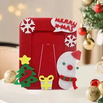 Colorful Handmade DIY Non-woven Photo Frame Cartoon Mini Christmas Photo Frame Craft Art Animal Photo Frame Ornaments Home Decor