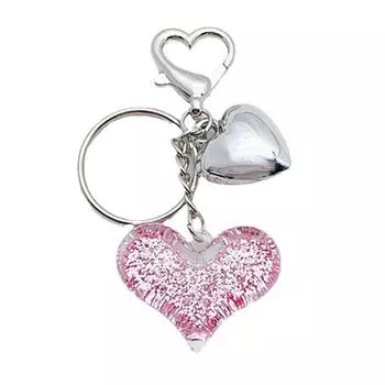 Colorful Heart Pendant Keychain Love Shapes Cellphones Straps for Women and Girls Unique Bag Pendant Stylish Phone Charm розовый
