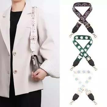 Colorful Nylon Bag Strap Adjustable Bag Strap Replacement Printed Strap with Buckles 1pc светло-желтого