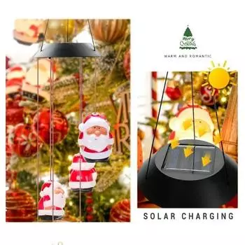 Colorful Santa Claus Ball Light solar hanging lights Christmas essential holiday decoration bedroom courtyard wind chime lamps