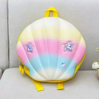 Colorful Shell Shaped Star Decoration Children Hard Shell Backpack School For