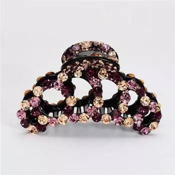 Colorful Shiny Crystal Rhinestone Girl Retro New Banana Grips Hair Clips Crab Clamp Hair Claws