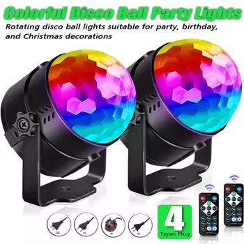 Colorful Strobe Light Activated Stage with Remote Control Disco Ball Lamps for Home Room Parties Kids Birthday Wedding Bar