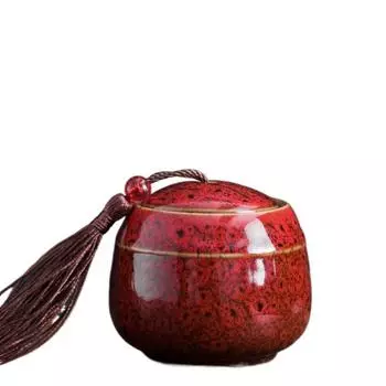 Colorful Tea Jar Ceramic Food Storage Container Chinese Style Tea Organize Box Household S красный