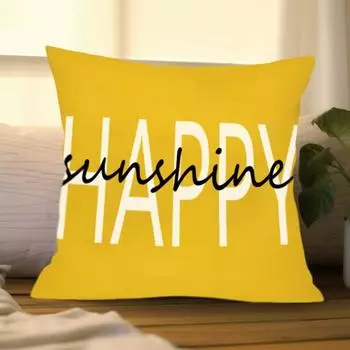 Colorlife Home Sweet Home Happy Sunshine Желтые наволочки для подушек 17,7x17,7 дюймов украшения для дома, автомобиля, двухсторонний дизайн CC2PS454511C4