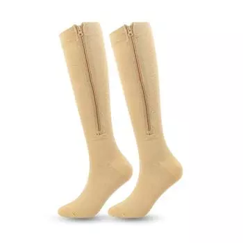 Colour of Skin Varicose Veins Socks Nylon Elasticity Closed Toe Pressure Socks Women S/M