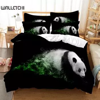 Colour Panda Bedding Set Duvet Cover Set 3d Bedding Digital Printing Bed Linen Queen Size Bedding Set Fashion Design EU single(135x200cm)