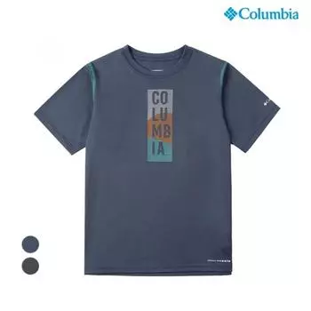 Columbia Kids Детская футболка с коротким рукавом и рисунком, цвет темно-синий Navy/120(XS)
