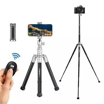 COMAN MT55 удлиняющая селфи-палка-штатив с зажимом для телефона iPhone Samsung Camera Cellphone Stand Tripods для прямой трансляции видеоблога CHINA