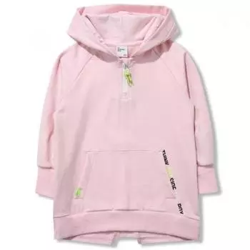 [comance] [comance Девушки Треугольники Капюшон Длинная футболка c2015T570 Pink/110