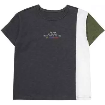 [comance] Детская футболка с цветными блоками S C2021 T107 Dark Grey/100