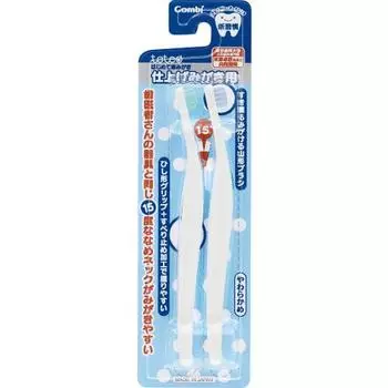 COMBI Teteo teteo Для первой и завершающей чистки зубов. Диагональная шейка 15 градусов, многоцветная.