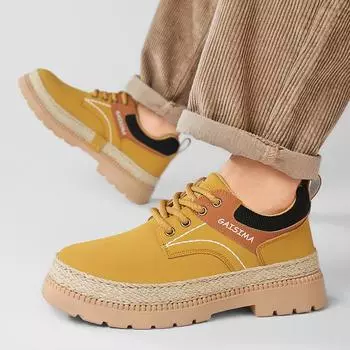 Combination high-quality autumn and winter casual shoes live broadcast retro leather boots low-top tooling sports thick-soled outdoor Martin boots 39