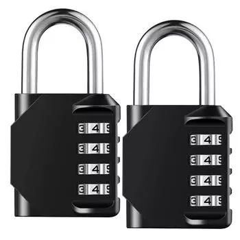 Combination Lock Resettable 4 Digit Padlock with Combination Waterproof and Heavy Duty Combination Padlock Outdoor Dropshipping серебряный