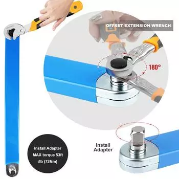 Combination Spanner Multifunctional Auto Replacement Parts Ratchet Wrench For Car Vehicle Universal Extension Wrench синий