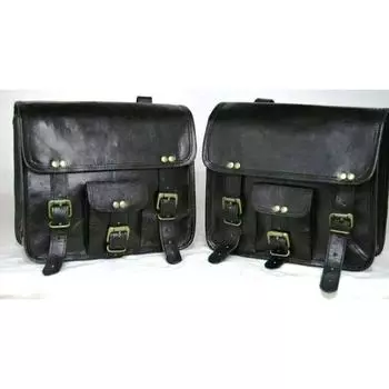 Combo 3 седельная сумка из натуральной козьей кожи, багажник для мотоцикла, сумка для инструментов 11 x 9 x 5 in