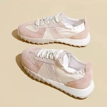 Comemore Fashion 2024 Весна Новые Ретро Мягкая Подошва Удобные Дышащие Повседневные Кроссовки Спортивные Высококачественные Кроссовки Женские 35 бежевый