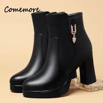 Comemore Ladies Strip Pole Dance Goth Stripper Platform Shoes 2024 Осень Роскошные Черные Ботильоны на Высоком Каблуке для Женщин 39 34