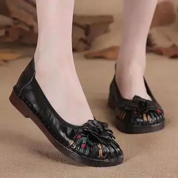 Comemore Лето 2024 Женские кожаные туфли на плоской подошве Женские мокасины Роскошные цветочные мокасины Ретро Дизайнерские элегантные туфли Красные 35 бежевый