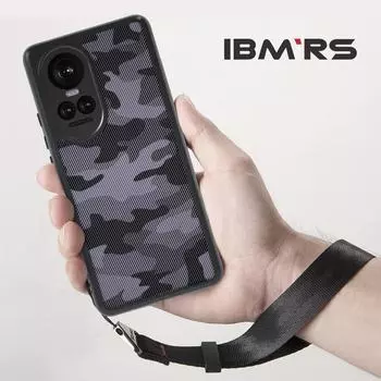 (Comes with wrist strap)IBMRS Compatible Oppo Reno 10/10 Pro Case, Clear Hard Back Shockproof Advanced Protective Cover - Camo Black for phone series(6.7 )