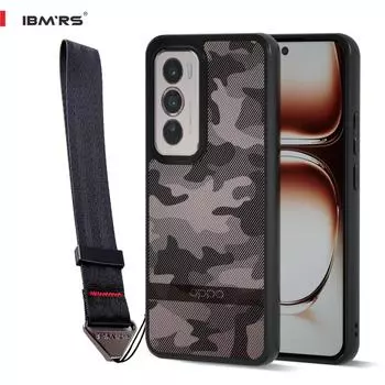 (В комплекте ремешок на запястье)IBMRS Ultra Hybrid Shockptoof с защитой камеры Bump Clear Back Cover Case Совместимо с Oppo Reno12 (ТПУ+ПК | Камуфляж)