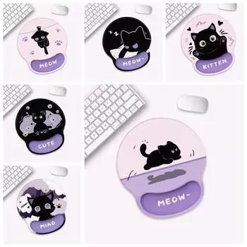 Comfortable Cartoon Cat Keyboard Pad Hand Support 3D Cat Antiskid Mice Mat Office Workers style D