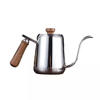 Comfortable Grip Stainless Steel Wooden Handle Pour Over Coffee Pot Pour Over Coffee Pot Protection Against Hot Surfaces