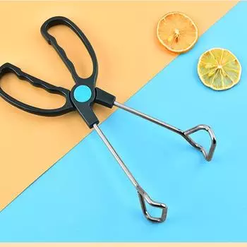 Comfortable Grip Thickened Multifunctional Gripping Kitchen Tongs BBQ Clips Bread Tongs Steak Clip синий