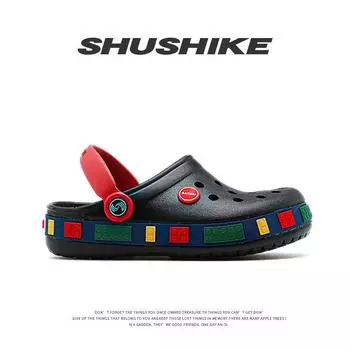 Comfortable Guest Big Children Porous Shoes Men s Indoor Sandals Cute Girl Non-slip Soft Bottom Slippers Medium and Big Children s Sandals Black 31