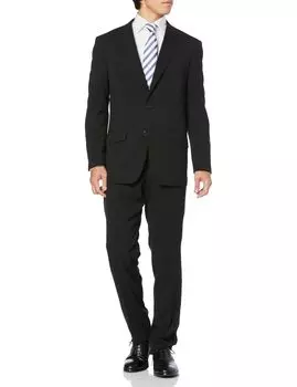 Comfortable stretch Stretch horizontally and diagonally Washable Stretch Regular Fit 2 Buttons 2 Pants Suit Black 110011803119337 [Takakyu] 4-way