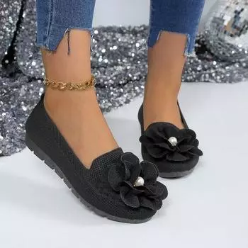 Удобная рабочая обувь для женщин 2024 года, женская обувь на плоской подошве, нескользящая мягкая подошва, легкая дышащая обувь для ходьбы 35 чёрный