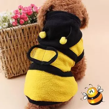 Comfotable Fleece Cat Clothing Puppy Bee Dog Hoodie Costume Pet Clothes Coat 8