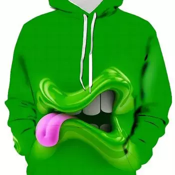 Удобная и привлекающая внимание 3D-принтованная мужская толстовка с капюшоном: Теплый, прочный, с завязками и карманами для осени/зимы S