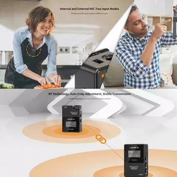 COMICA BoomX-D PRO D1 One-Trigger-One 2.4G Двухканальная беспроводная микрофонная система со встроенным 8G чёрный