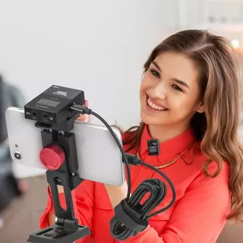 COMICA BoomX-D PRO D2 Двухканальная беспроводная микрофонная система One-Trigger-Two 2,4G со встроенным 8G чёрный