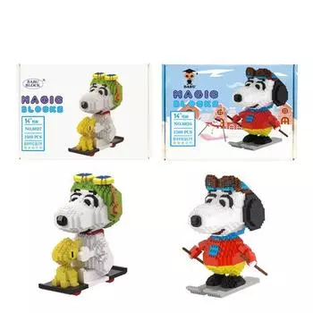 Comics Nanoblock - Puppy Pilot and Chick Snoopy Block, Puppy Pilot and Chick, популярные корейские игрушки Puppy Pilot and Chick