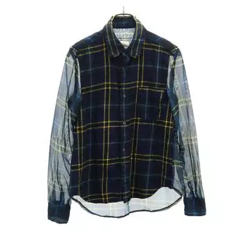 Comme des Garcons Comme des Garcons Made in France Check Pattern Long sleeve Organdy Switching shirt Women Used