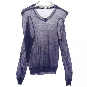 COMME des GARCONS Made in Japan wool Long sleeve V-neck design sweater Women Used